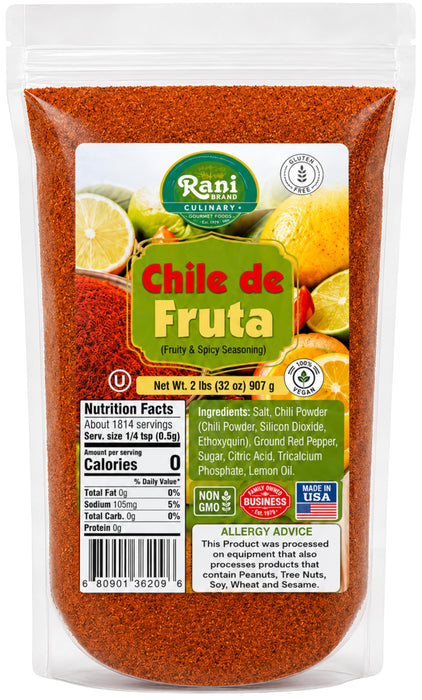 Rani Chile de Fruta (Fruity & Spicy Seasoning) 32oz (2lbs) 908g ~ Gluten Free | NON-GMO | Kosher | Vegan | Sodium Free | Product of USA