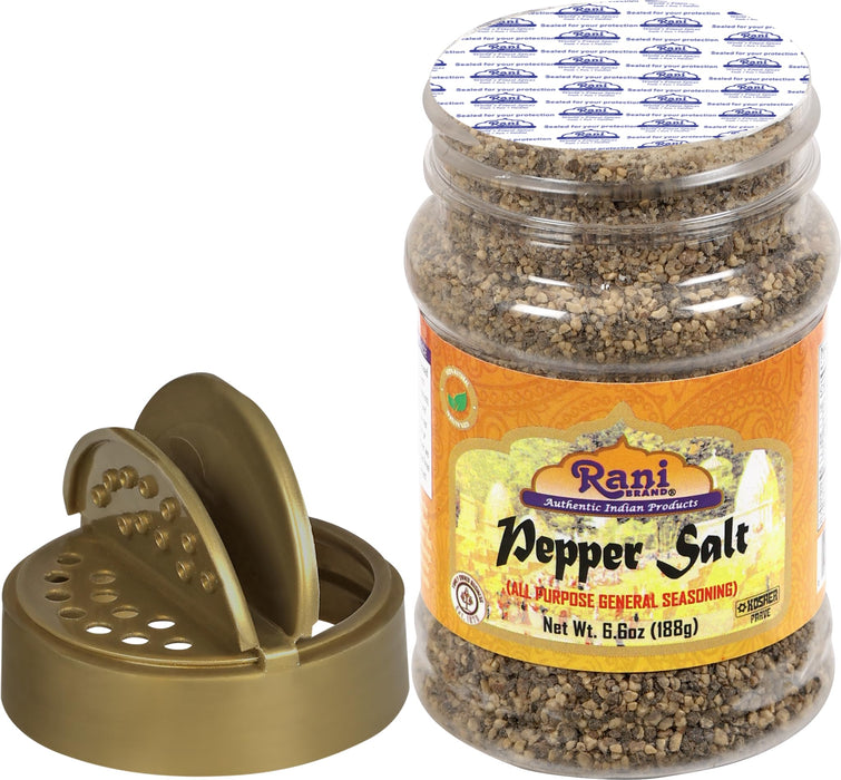 Rani Pepper Salt Seasoning (All Purpose General Seasoning) 6.6oz (187g) PET Jar ~ All Natural | Gluten Friendly | Non-GMO | Kosher | Product of India