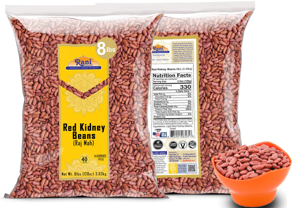Rani Red Kidney Beans, Light 128oz (8lbs) 3.63kg Bulk ~ All Natural | Vegan | Gluten Friendly | Non-GMO | Raj mAh