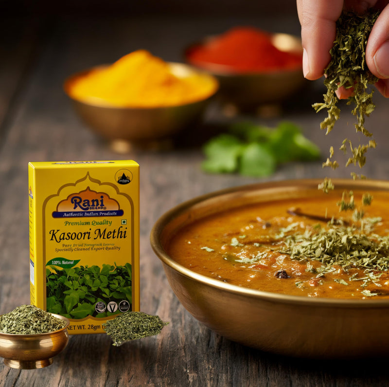 Rani Fenugreek Leaves Dried (Kasoori Methi) 1oz (28g) ~ All Natural | Vegan | Gluten Friendly | NON-GMO | Indian Origin