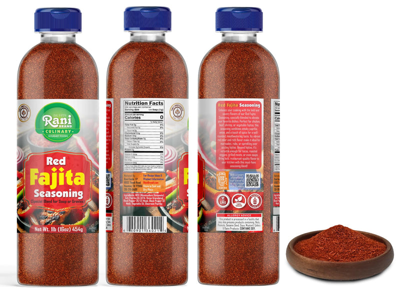 Rani Red Fajita Seasoning (Special Blend for Soup or Gravies) 16oz (1lb) 454g PET Jar ~ All Natural | Gluten Friendly | NON-GMO | Kosher | Vegan | Product of USA