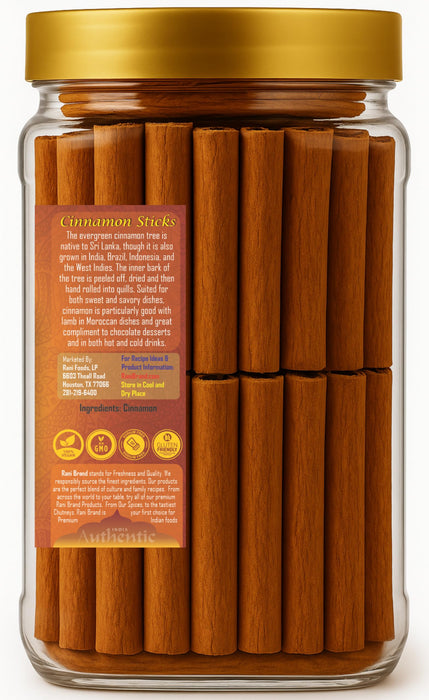 Rani Cinnamon Sticks 14oz (400g) PET Jar - 72-88 Sticks - Strong Aroma, Perfect for Baking, Cooking & Beverages | 3+ Inches Length - Cassia Saigon Cinnamon from Vietnam | Kosher