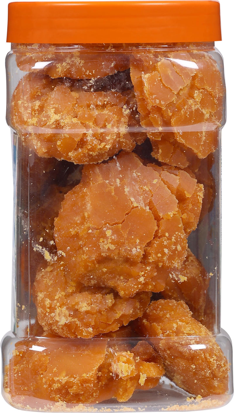 Rani Pesi Gur (Jaggery) Indian Unrefined Raw Cane Sugar 35oz (2.2lbs) 1kg PET Jar ~ Gluten Friendly | Vegan | NON-GMO | Kosher | No Salt or fillers | Indian Product
