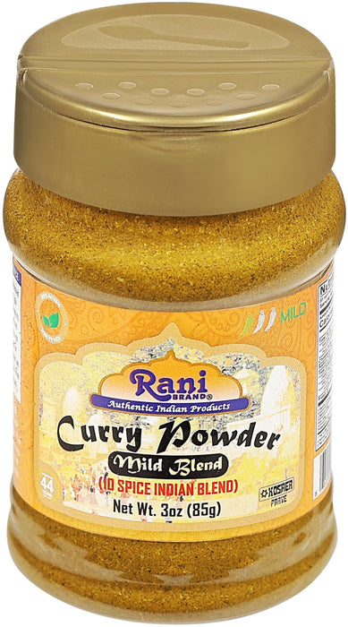 Rani Curry Powder Mild (10-Spice Authentic Indian Blend) 3oz (85g) PET Jar, Pack of 12 ~ All Natural | Salt-Free | NO Chili or Peppers | Vegan | Gluten Friendly | NON-GMO | Kosher | Indian Origin