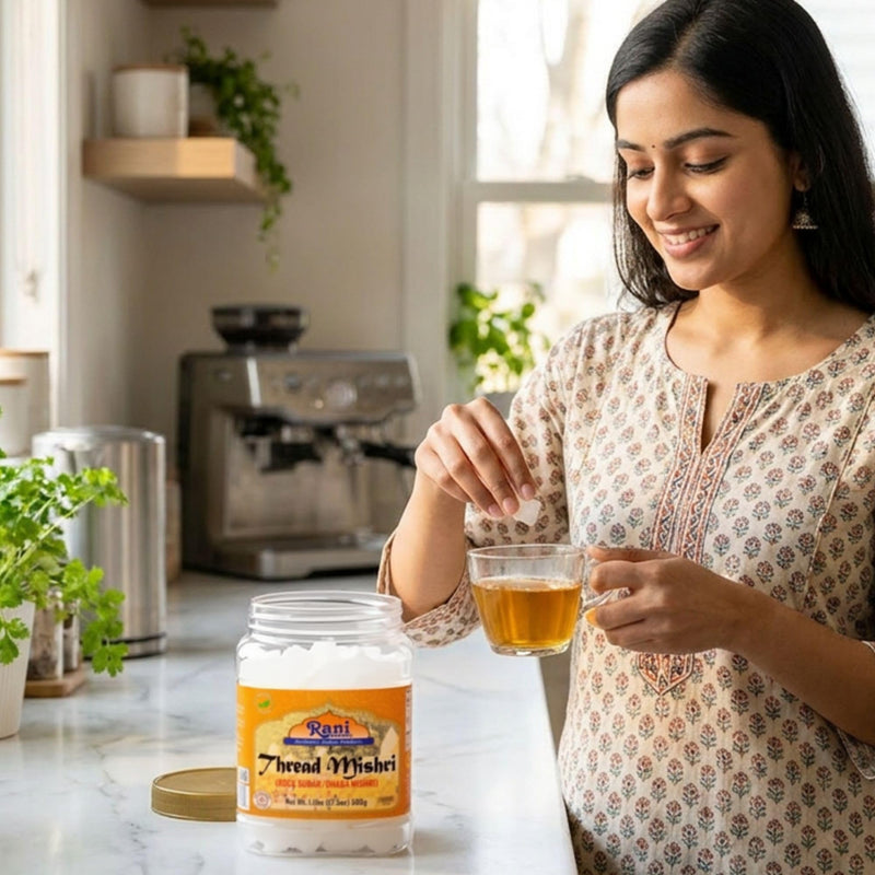 Rani Thread Misri (Rock Sugar / Dhaga Mishri) 17.5oz (1.1lbs) 500g PET Jar ~ All Natural | Gluten Friendly | No Colors | Vegan | Kosher | Indian Origin
