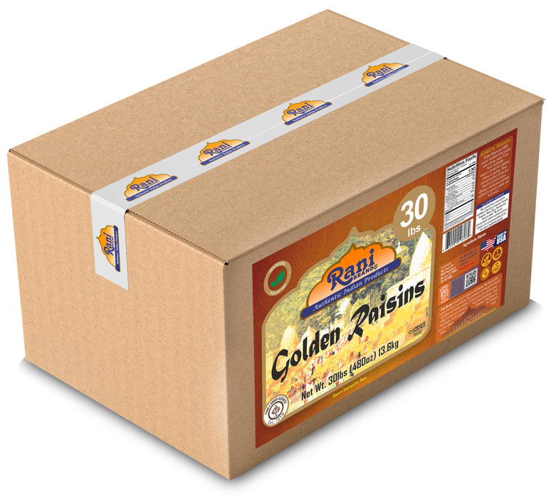 Rani Golden Raisins 480oz (30lbs) 13.6kg Bulk Box ~ All Natural | Gluten Friendly | NON-GMO | Kosher | Vegan | Product of USA
