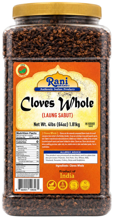 Rani Cloves Whole (Laung) Indian Spice 80oz (5lbs) 2.27kg Bulk PET Jar ~ All Natural, Gluten Friendly | NON-GMO | Kosher | Vegan | Indian Origin