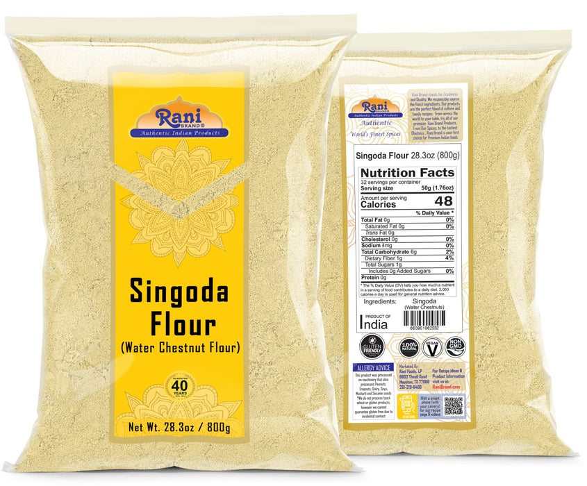 Rani Singoda Flour (Chetsnut Flour) 28oz (800g) ~ All Natural | Vegan | Gluten Friendly | NON-GMO | Kosher | Indian Origin