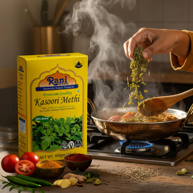 Rani Fenugreek Leaves Dried, All Natural (Kasoori Methi) 400g (14oz) ~ Gluten Friendly | NON-GMO ~ Vegan