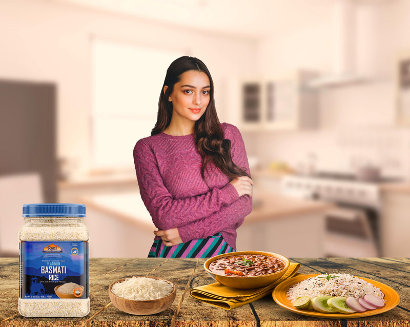 Rani Platinum White Basmati Rice Extra Long Aged 32oz (2lbs) 908g PET Jar ~ All Natural | Gluten Friendly | Vegan | Indian Origin | Kosher | Export Quality