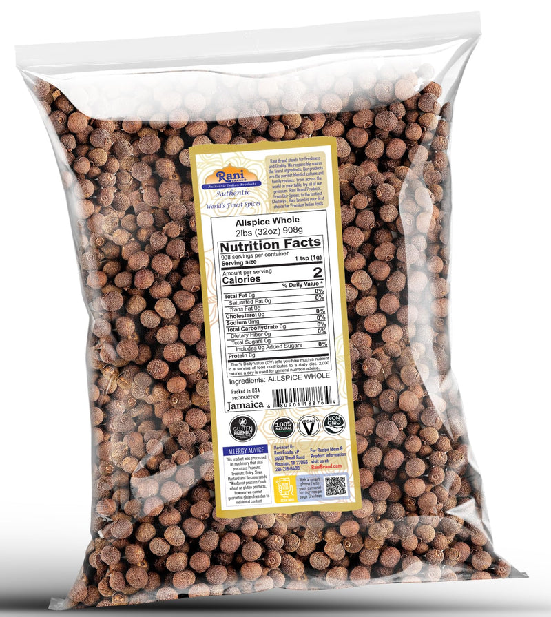 Rani Allspice (Kabab Chini) Whole Spice 32oz (2lbs) 908g ~ All Natural | Vegan | Gluten Friendly | NON-GMO | Kosher | Product of Jamaica