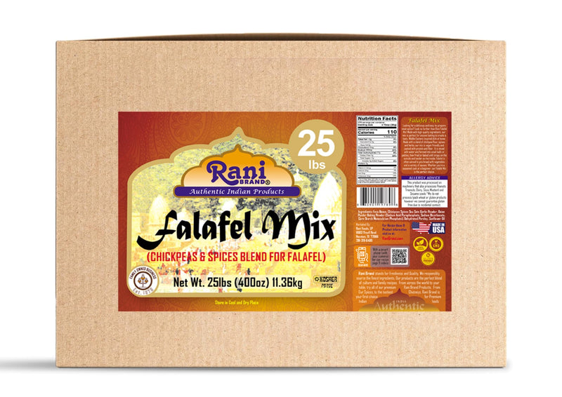 Rani Falafel Mix (Chickpeas & Spices Blend for Falafel) 400oz (25lbs) 11.36kg Bulk Box ~ Gluten Friendly | NON-GMO | Kosher | Product of USA