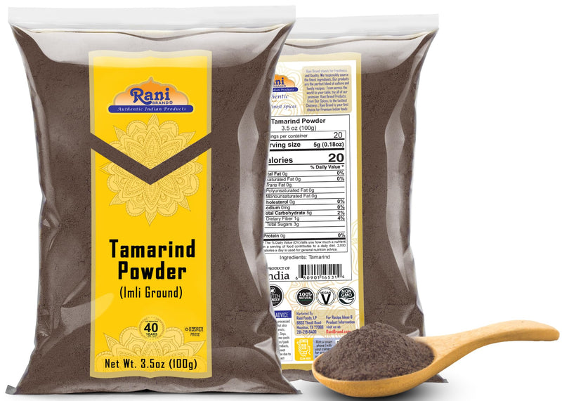 Rani Tamarind Powder (Imli) 3.5oz (100g) ~ All Natural| No Added Sugar/Salt | Vegan | Gluten Friendly | Kosher | NON-GMO | Kosher | Indian Origin
