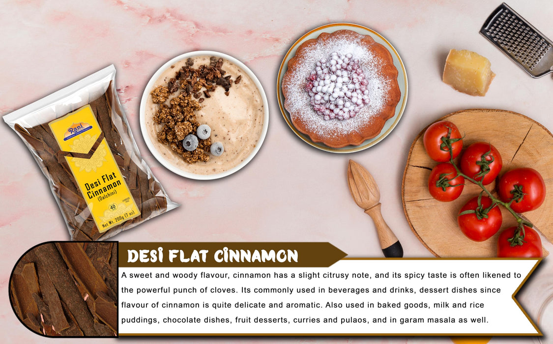 Rani Desi (Dalchini) Flat Cinnamon 7oz (200g) ~ All Natural | Vegan | Gluten Friendly | NON-GMO | Kosher | Indian Origin