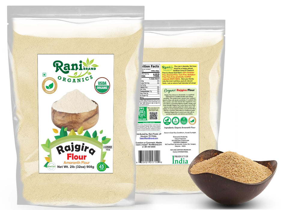 Rani Organic Rajgara Flour (Amaranth Flour) 32oz (2lbs) 908g Bulk ~ All Natural | Vegan | Gluten Friendly | NON-GMO | Kosher | Indian Origin | USDA Organic Certified