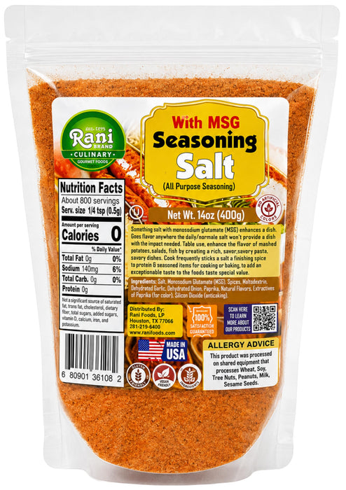 Rani Seasoning Salt with MSG (All Purpose Seasoning Salt) 14oz (400g) ~ Gluten Free | NON-GMO | Kosher | Vegan | Product of USA