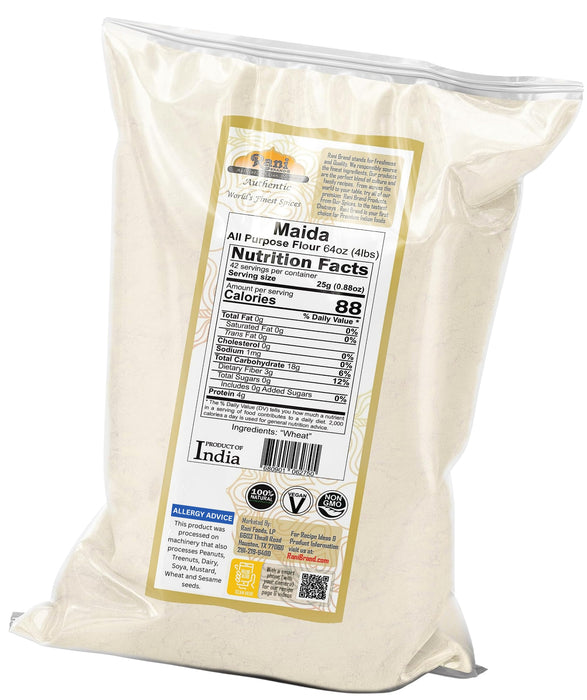 Rani Maida Flour (Indian All Purpose Flour) 64oz (4lbs) 1.81kg, Bulk ~ All Natural | Vegan | Kosher | Indian Origin