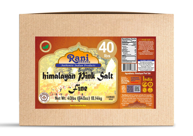 Rani Himalayan Pink Salt Powder (84 Essential Trace Minerals) 640oz (40lbs) 18.14kg Bulk Box ~ All Natural | Vegan | Gluten Friendly | NON-GMO | Indian Origin