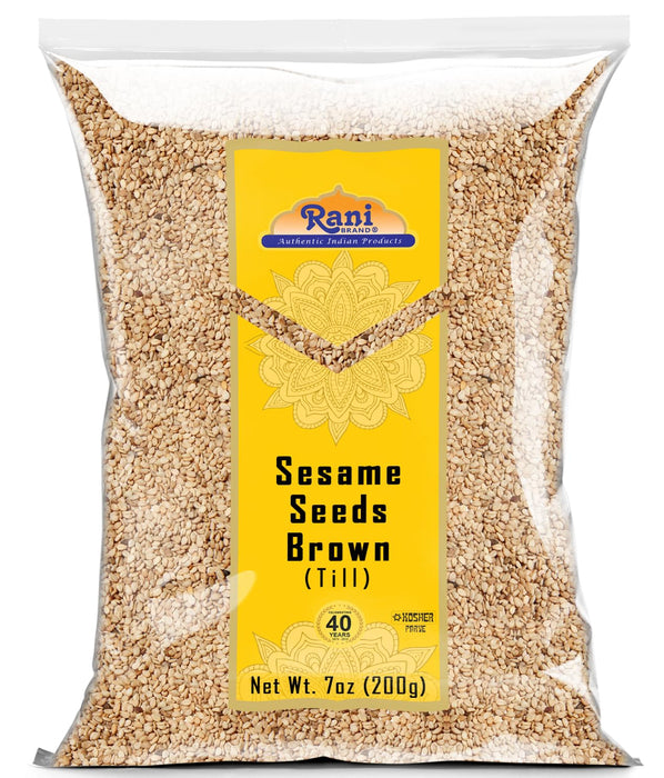 Rani Sesame Seeds Whole Brown, Raw (Till) 7oz (200gm) ~ All Natural | Gluten Friendly | NON-GMO | Kosher | Vegan | Indian Origin