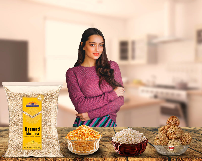 Rani Basmati Mumra (Puffed Rice) 64oz (4lbs) 1.81kg Bulk ~ All Natural | No Color | Gluten Friendly | Vegan | NON-GMO | Kosher | No Salt or fillers | Indian Origin