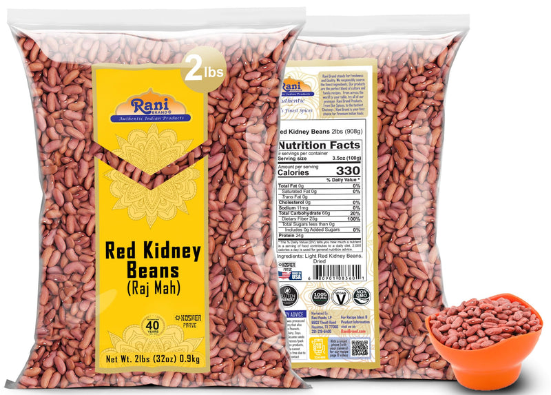 Rani Red Kidney Beans, Light 32oz (2lbs) 908g ~ All Natural | Vegan | Gluten Friendly | NON-GMO | Kosher | Raj Mah