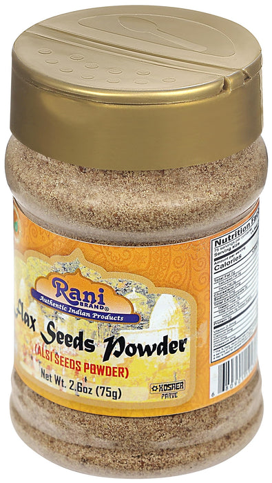 Rani Flax Seeds Powder (Alsi, Linum usitatissimum) 2.6oz (75g) PET Jar | All Natural ~ Gluten Free Ingredients | Non-GMO | Kosher | Vegan | Indian Origin