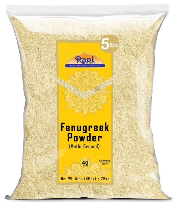 Rani Fenugreek (Methi) Seeds Ground Powder 80oz (5lbs) 2.27kg Trigonella foenum graecum ~ All Natural | Vegan | Gluten Friendly | Non-GMO | Kosher| Indian Origin, used in cooking & Ayurvedic spice