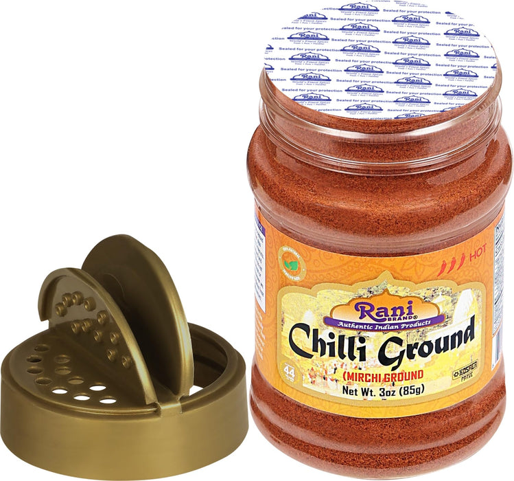 Rani Chilli Powder (Mirchi) Ground Indian Spice 3oz (85g) PET Jar ~ All Natural | Salt-Free | Vegan | No Colors | Gluten Friendly | NON-GMO | Kosher