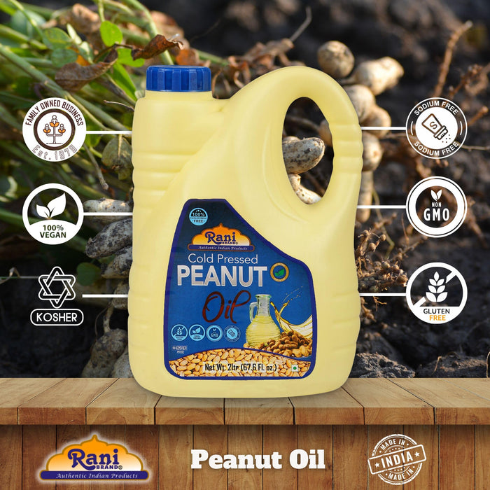 Rani Peanut Oil 67.6 Ounce (2 Liter) Cold Pressed | 100% Natural | NON-GMO | Kosher | Vegan | Gluten Free