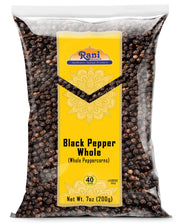 Rani Black Pepper Whole (Peppercorns), Premium 7oz