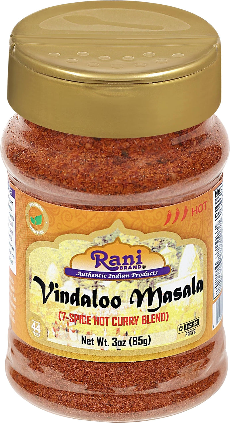 Rani Vindaloo Curry Masala 3oz (85g) PET Jar ~ Salt Free | Vegan | Gluten Friendly| NON-GMO | Kosher | No colors