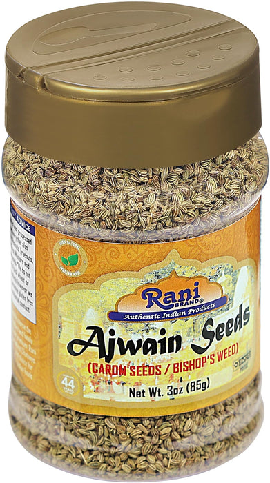 Rani Ajwain Seeds (Carom Bishops Weed) Spice Whole 3oz (85g) PET Jar ~ All Natural | Vegan | Gluten Friendly | NON-GMO | Indian Origin