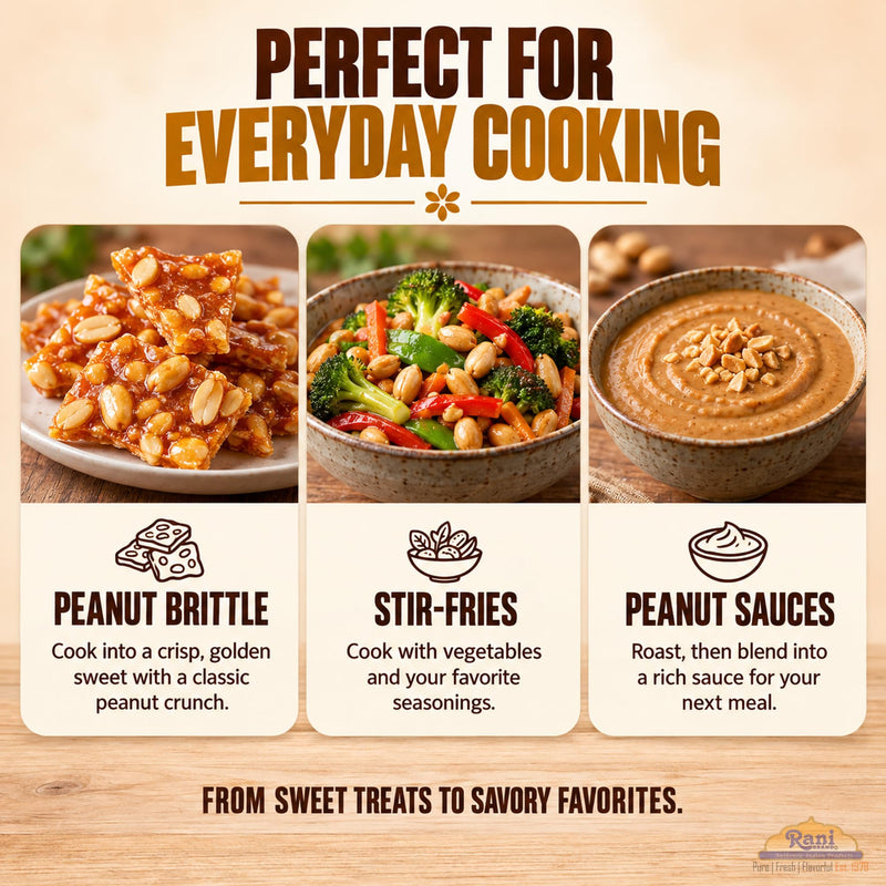 Rani Peanuts, Raw Whole With Skin (uncooked, unsalted) 7oz (200g) ~ All Natural | Vegan | Gluten Friendly | Kosher | Fresh Product of USA ~ Spanish Grade Groundnut / Red-skin