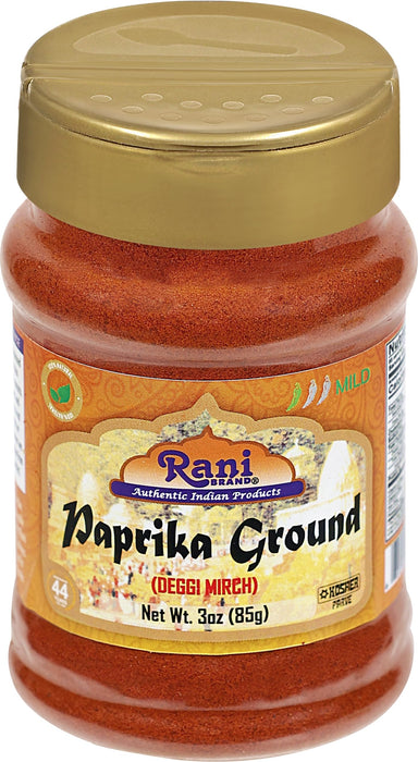 Rani Paprika (Deggi Mirch, Low Heat) Spice Powder, Ground 3oz (85g) PET Jar ~ All Natural, Salt-Free | Vegan | No Colors | Gluten Friendly | NON-GMO | Kosher | Indian Origin