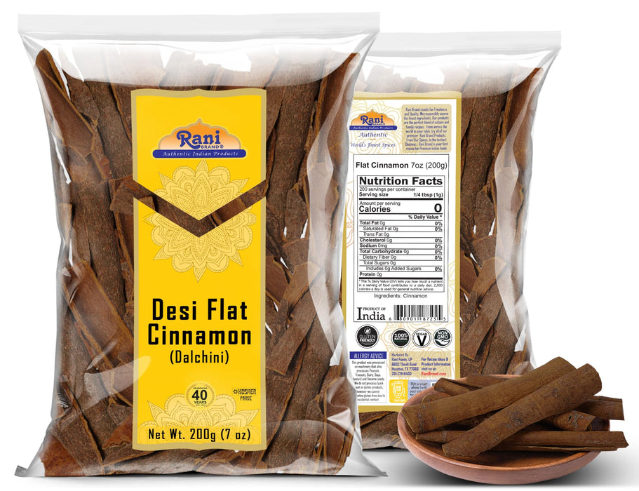 Rani Desi (Dalchini) Flat Cinnamon 7oz (200g) ~ All Natural | Vegan | Gluten Friendly | NON-GMO | Kosher | Indian Origin