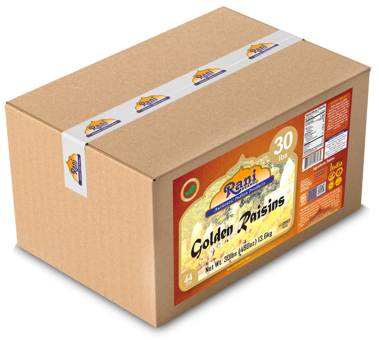 Rani Golden Raisins 480oz (30lbs) 13.6kg Bulk Box ~ All Natural | Gluten Friendly | NON-GMO | Kosher | Vegan | Product of USA