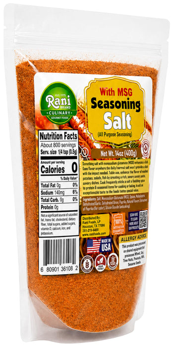 Rani Seasoning Salt with MSG (All Purpose Seasoning Salt) 14oz (400g) ~ Gluten Free | NON-GMO | Kosher | Vegan | Product of USA