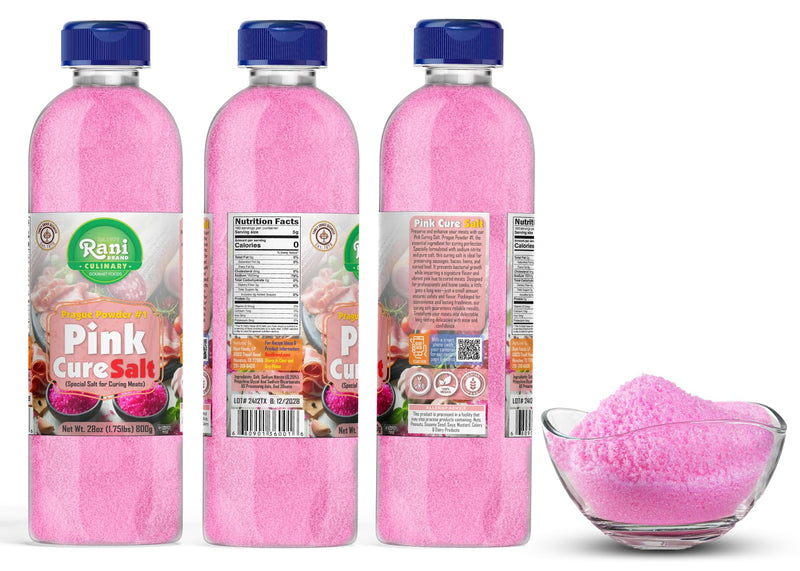 Rani Pink Cure Salt (Special Salt for Curing Meats) 28oz (1.75lbs) 800g PET Jar ~ All Natural | Gluten Friendly | NON-GMO | Kosher | Vegan | Product of USA