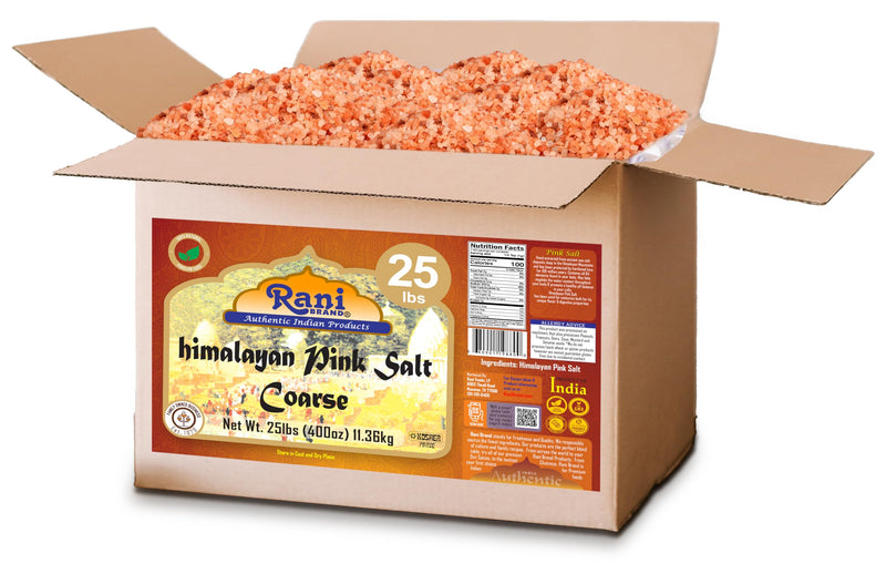 Rani Himalayan Pink Salt Granules (84 Essential Trace Minerals) 400oz (25lbs) 11.36kg Bulk Box ~ All Natural | Vegan | Gluten Friendly | NON-GMO | Indian Origin