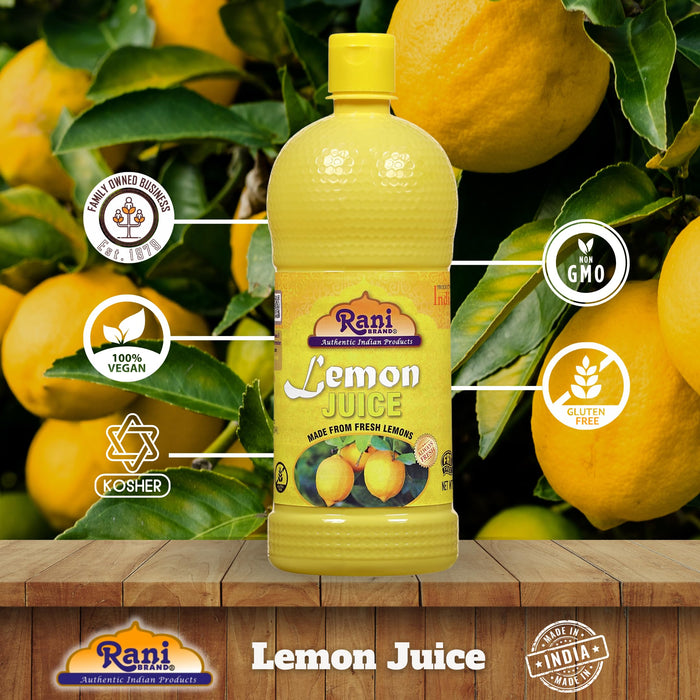 Rani Lemon Juice 33.8oz (1Litre) Vegan ~ Gluten Free | NON-GMO | Kosher | No Colors | Indian Origin