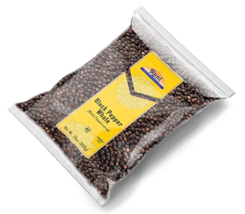 Rani Black Pepper Whole (Peppercorns), Premium Bold Tellicherry Quality 28oz (1.75lbs) 800g ~ All Natural | Gluten Friendly | Non-GMO | Kosher | Product of Vietnam | Perfect size for Grinders!