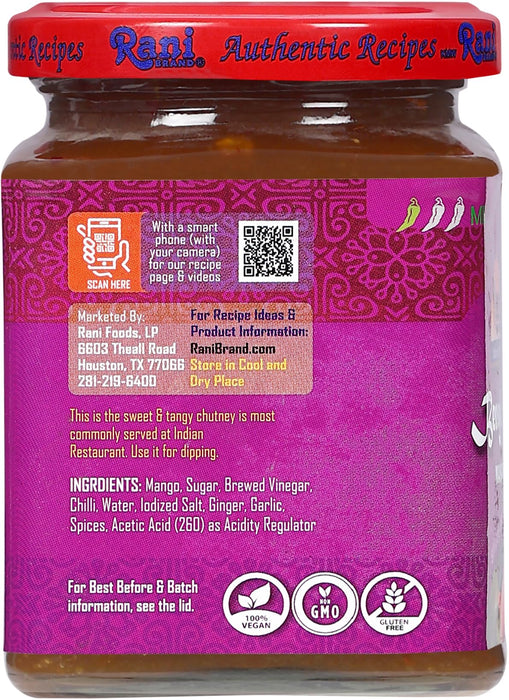 Rani Bengal Spice Mango Chutney (Indian Preserve) 10.5oz (300g) Glass Jar, Ready to eat, Vegan ~ Gluten Free, All Natural, NON-GMO