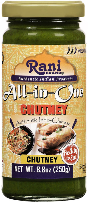 Rani All-in-One Chutney 8.8oz (250g) Glass Jar ~ No Colors | NON-GMO | Kosher | Vegan | Gluten Free | Indian Origin