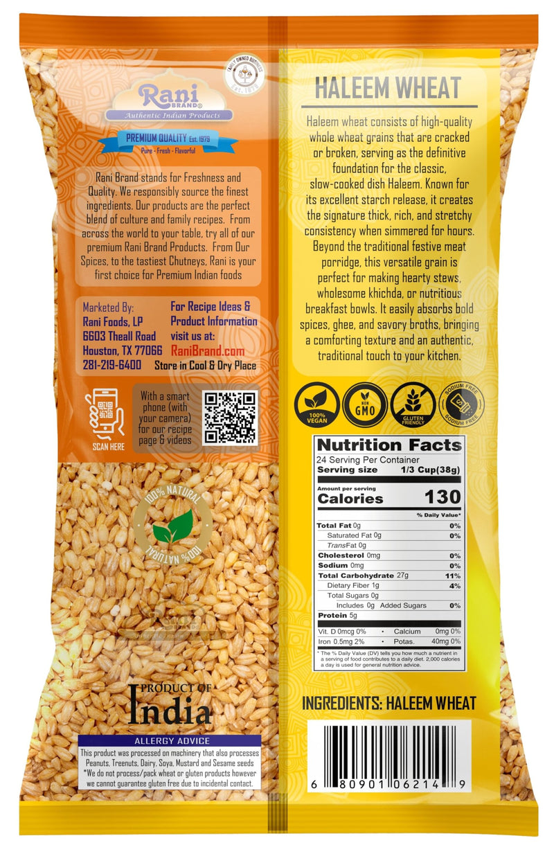 Rani Haleem Wheat 64oz (4lbs) 1.81kg Bulk ~ All Natural | Vegan | Gluten Friendly | NON-GMO | Kosher | Indian Origin