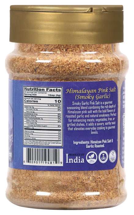 Rani Himalayan Pink Salt Smokey Garlic Flavor (84 Essential Trace Minerals) 5.8oz (164g) PET Jar ~ All Natural | Vegan | Gluten Friendly | NON-GMO | Indian Origin