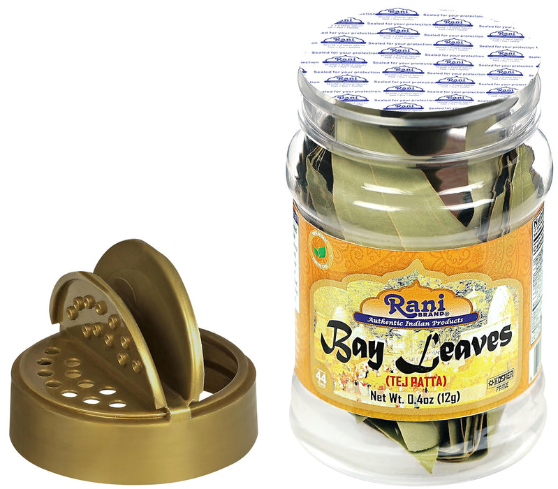 Rani Bay Leaf (Leaves) Whole Spice Hand Selected Extra Large 0.4oz (12g) PET Jar ~ Natural | Gluten Friendly | NON-GMO | Kosher | Vegan
