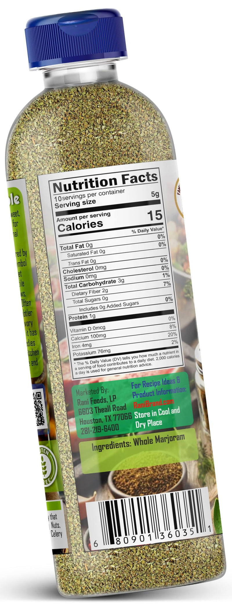 Rani Marjoram Whole (Ideal for Salads, Stews & Meat Dishes) 1.75oz (50g) PET Jar ~ All Natural | Gluten Friendly | NON-GMO | Kosher | Vegan | Product of USA