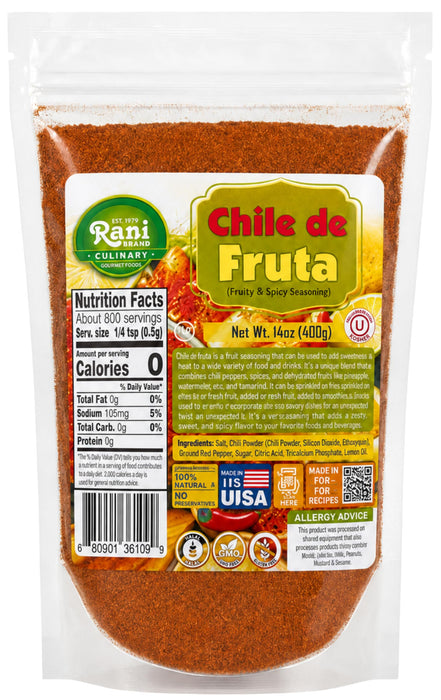 Rani Chile de Fruta (Fruity & Spicy Seasoning) 14oz (400g) ~ Gluten Free | NON-GMO | Kosher | Vegan | Product of USA