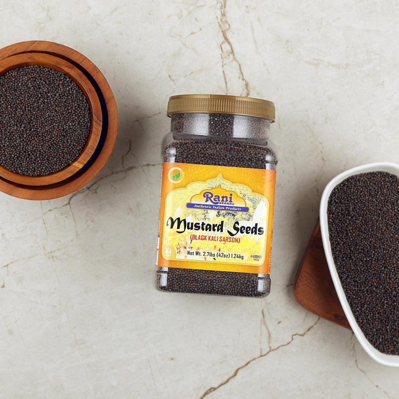 Rani Black Mustard Seeds Whole Spice (Kali Rai) 42oz (2.7lbs) 1.22kg PET Jar ~ All Natural | Gluten Friendly | NON-GMO | Vegan | Kosher | Indian Origin