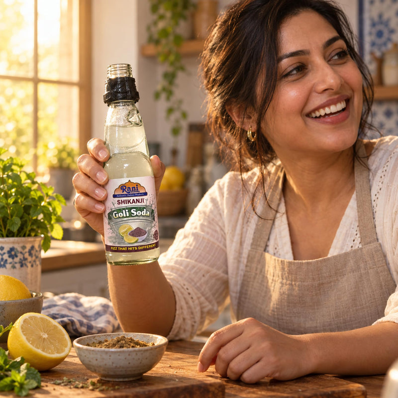 Rani Shikanji Goli Soda 6.7 fl oz (200 ml) Glass Bottle with Marble Seal, Pack of 2 ~ Vegan | Gluten Free | Non-GMO | Indian Origin